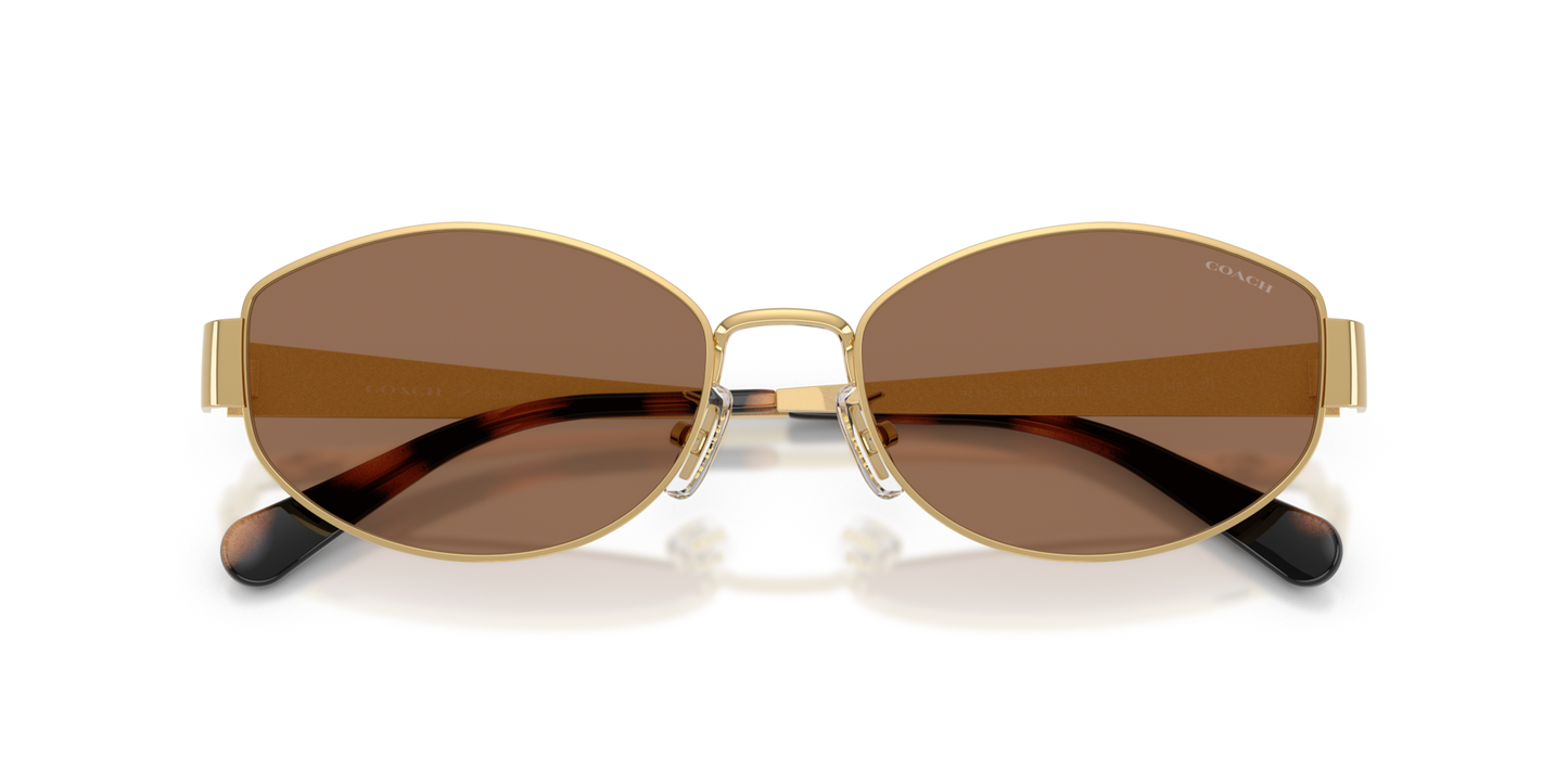 Coach HC7192D CDP44 Geometric Sunglasses - Shiny Silver