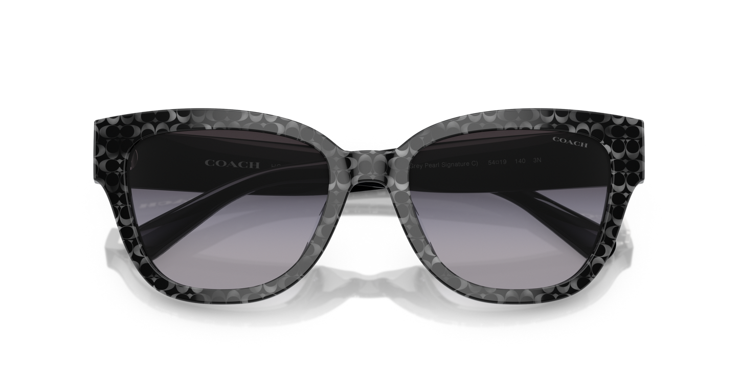 Coach HC8379U CL920 Butterfly Sunglasses - Ruby Pearl Signature C