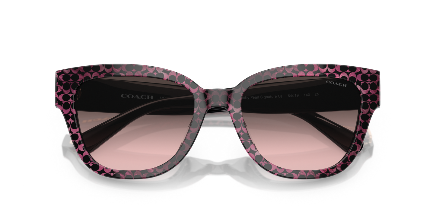 Coach HC8379U CL920 Butterfly Sunglasses - Grey Pearl Signature C