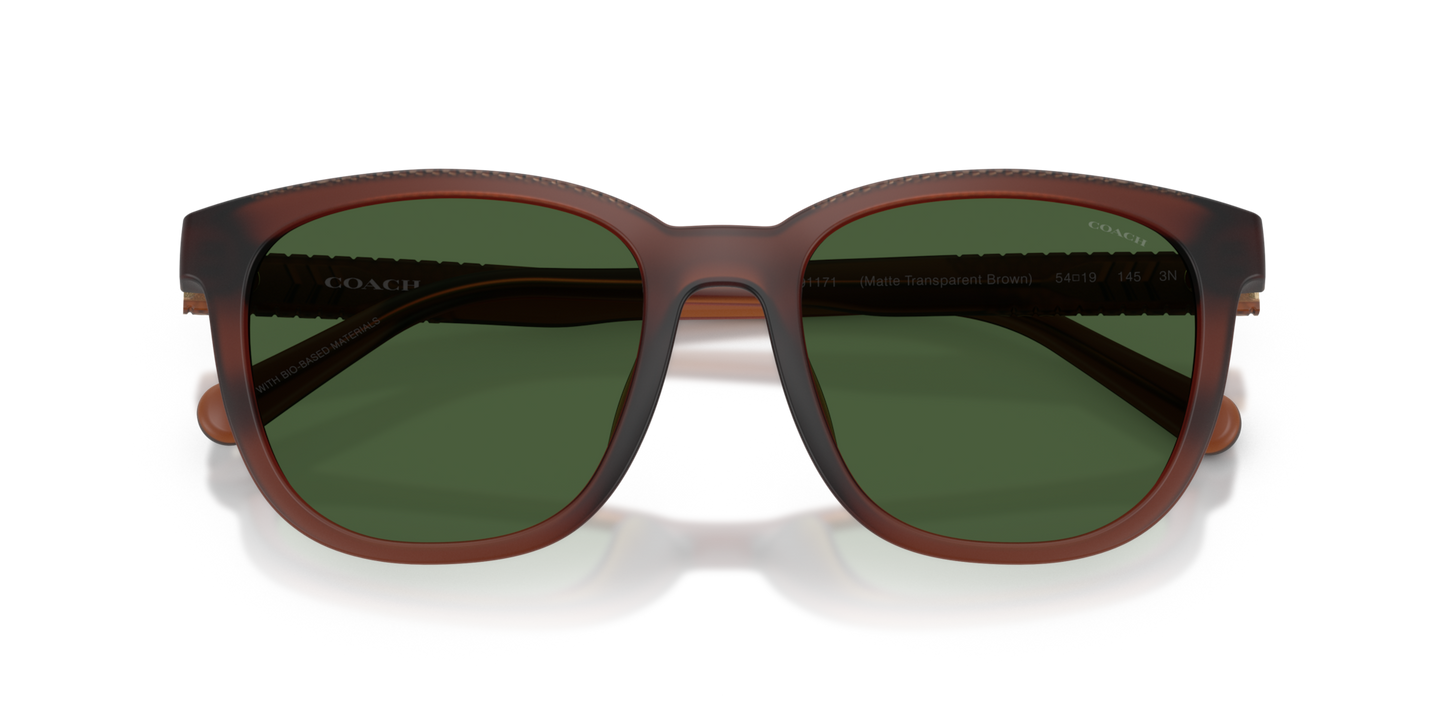 Coach HC8442U CCA00 Square Sunglasses - Transparent Clear