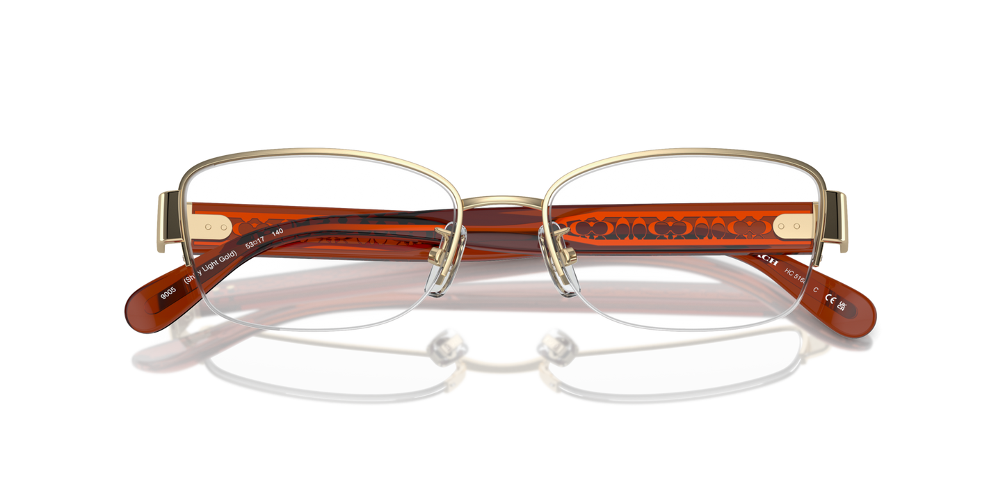 Coach HC5168 Rectangle Eyeglasses - Shiny Light Gold