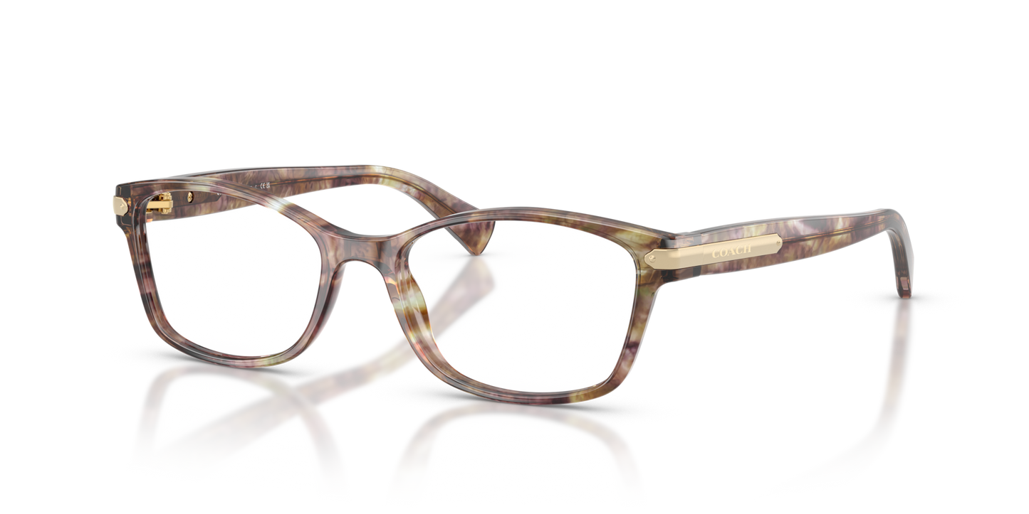 Coach HC6065 Rectangle Eyeglasses - Purple Confetti Tortoise