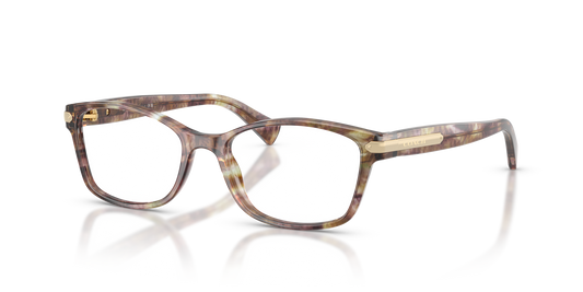 Coach HC6065 Rectangle Eyeglasses - Light Brown Confetti Tortoise