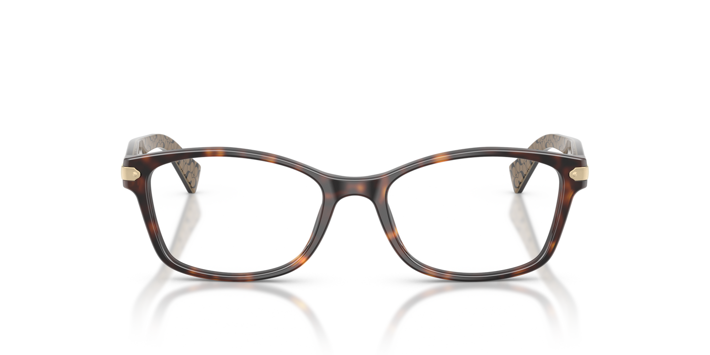 Coach HC6065 Rectangle Eyeglasses - Light Brown Confetti Tortoise