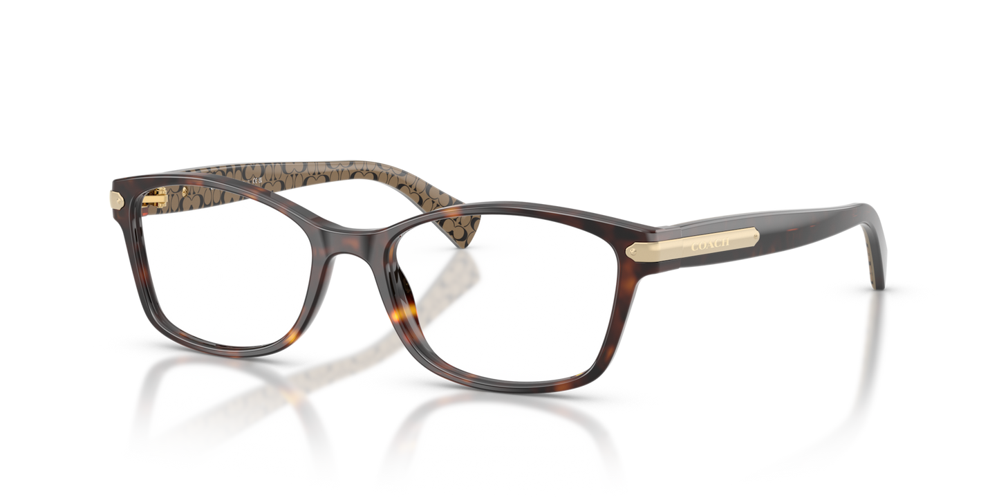Coach HC6065 Rectangle Eyeglasses - Light Brown Confetti Tortoise