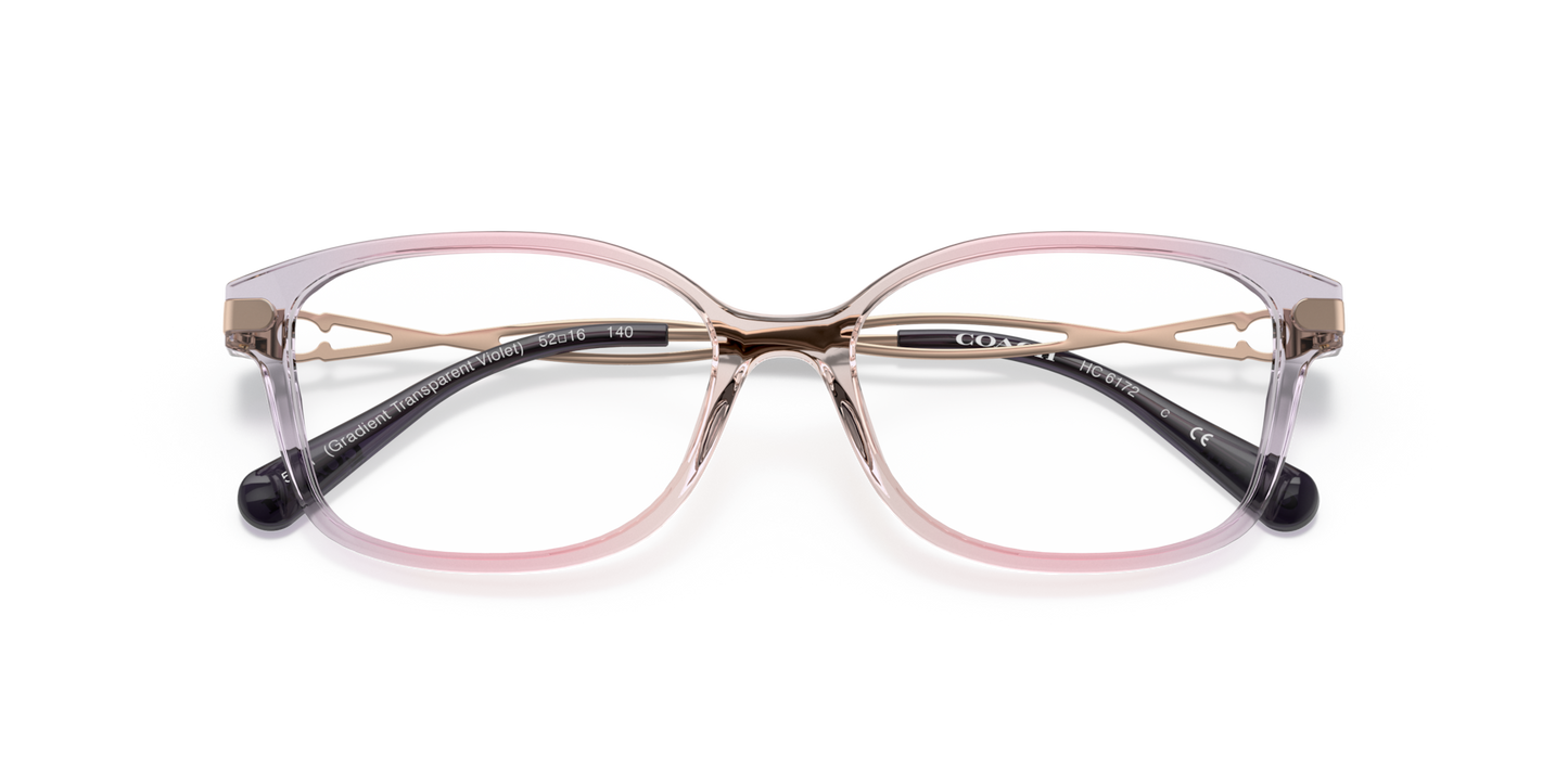 Coach HC6172 Rectangle Eyeglasses - Gradient Transparent Violet