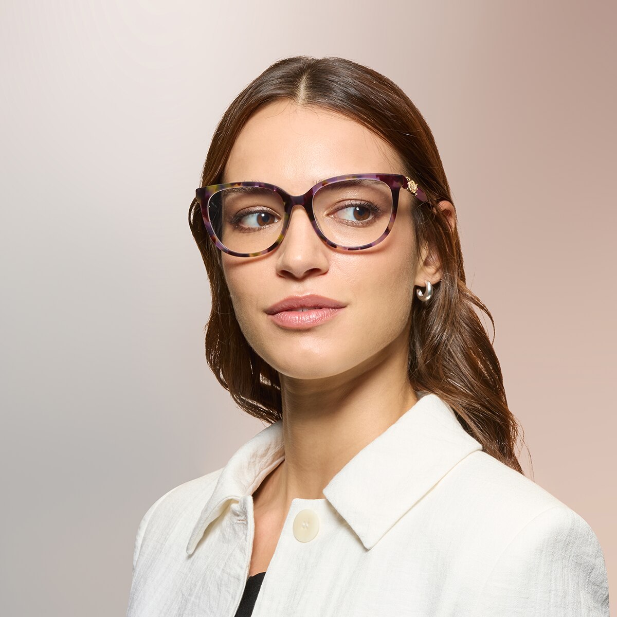 Coach HC6260U Square Eyeglasses - Peach Tortoise