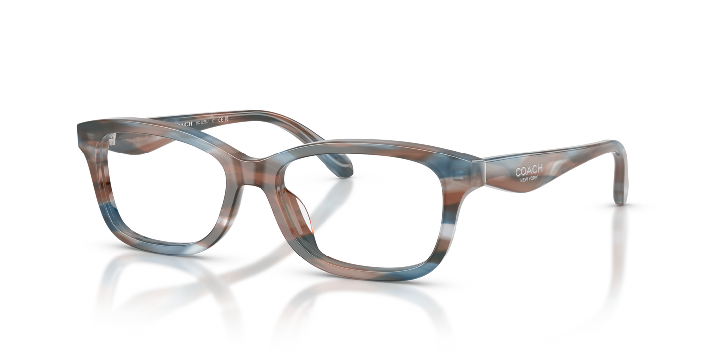 Coach HC6275U Rectangle Eyeglasses - Striated Maple Blueberry