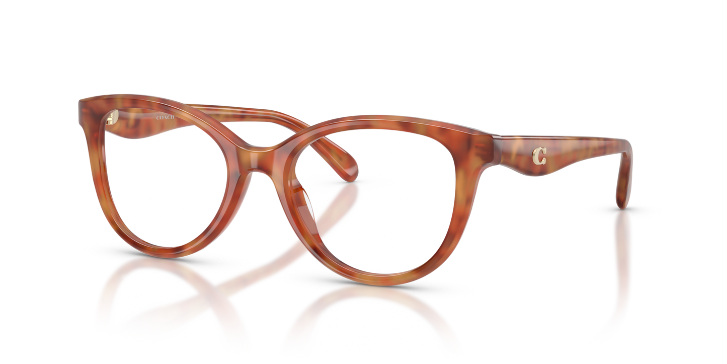 Coach HC6284U Round Eyeglasses - Caramel Tortoise