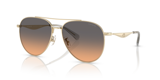 Coach HC7169 CW193 Pilot Sunglasses - Shiny Light Gold