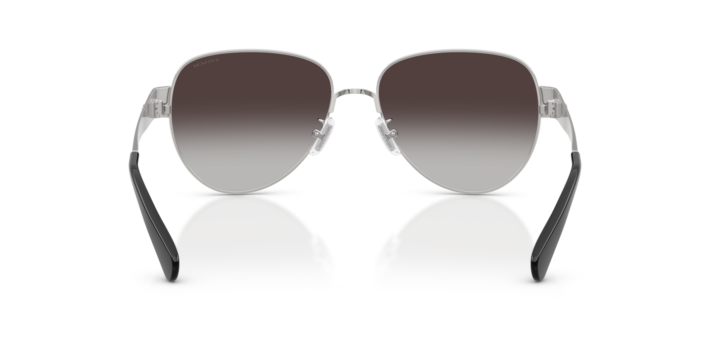 Coach HC7186 CDP37 Pilot Sunglasses - Shiny Silver