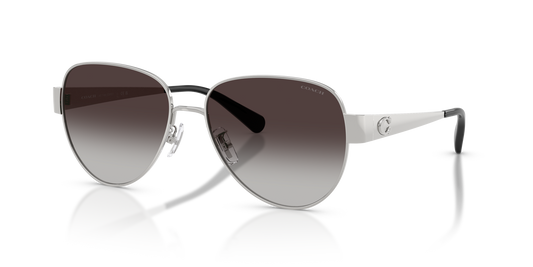 Coach HC7186 CDP37 Pilot Sunglasses - Shiny Silver