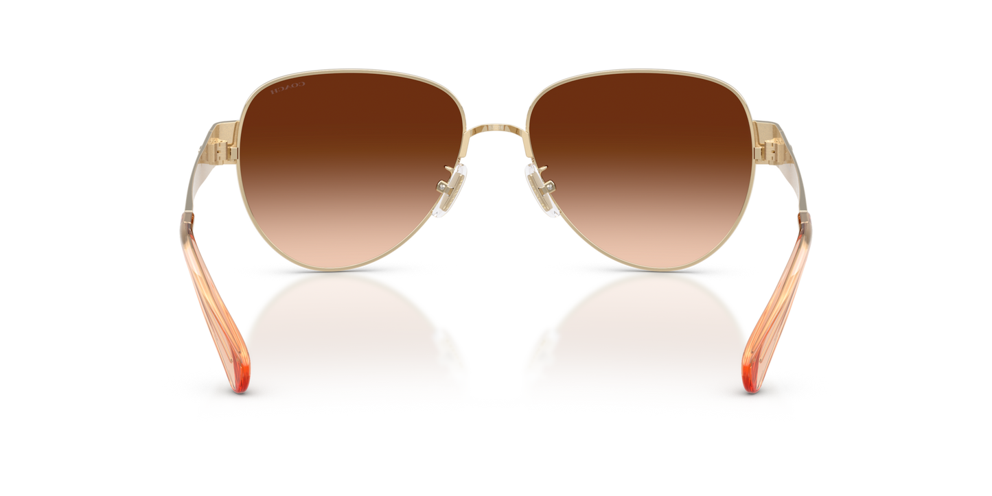 Coach HC7186 CDP37 Pilot Sunglasses - Shiny Light Gold