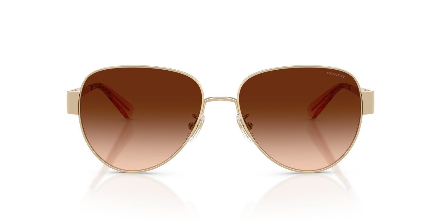 Coach HC7186 CDP37 Pilot Sunglasses - Shiny Silver