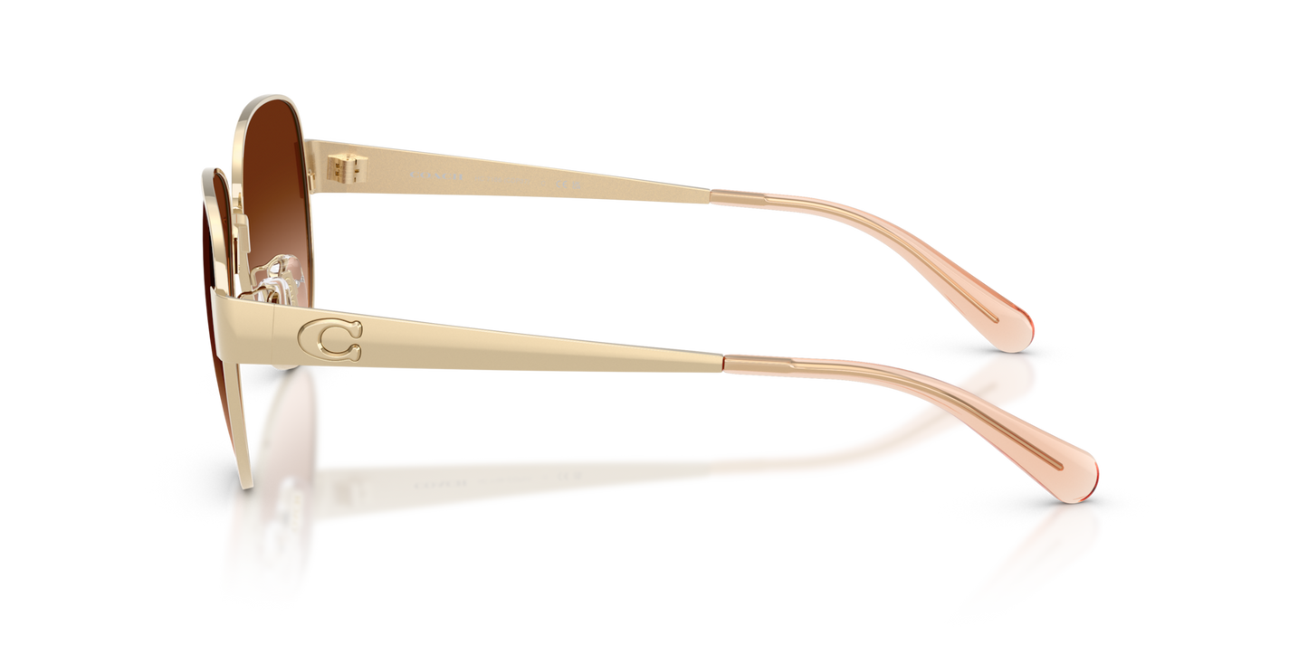 Coach HC7186 CDP37 Pilot Sunglasses - Shiny Light Gold