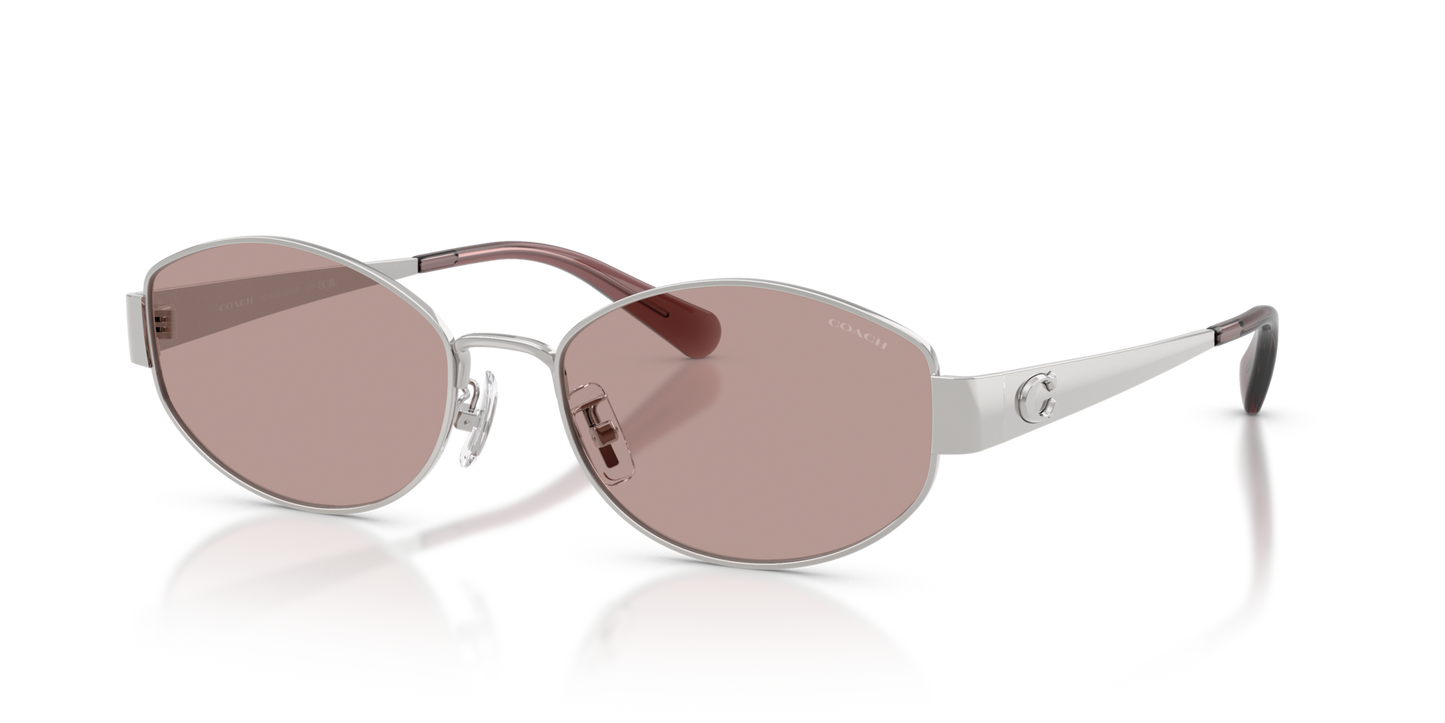Coach HC7192D CDP44 Geometric Sunglasses - Shiny Silver