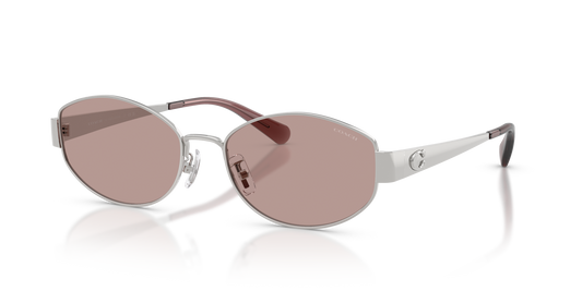 Coach HC7192D CDP44 Geometric Sunglasses - Shiny Silver