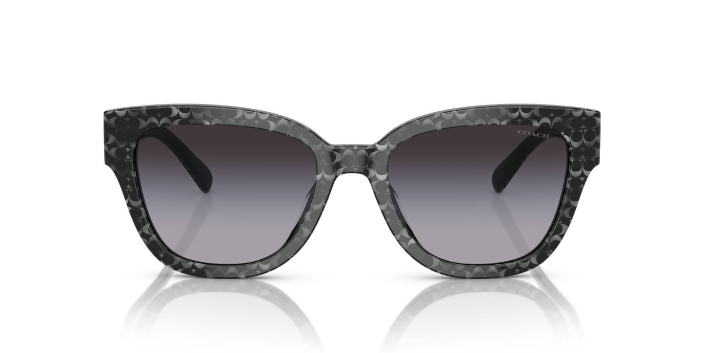 Coach HC8379U CL920 Butterfly Sunglasses - Ruby Pearl Signature C