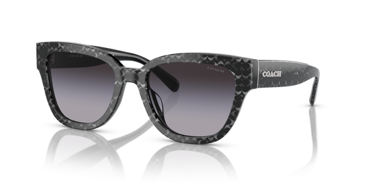 Coach HC8379U CL920 Butterfly Sunglasses - Grey Pearl Signature C