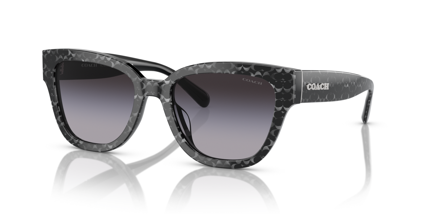 Coach HC8379U CL920 Butterfly Sunglasses - Ruby Pearl Signature C