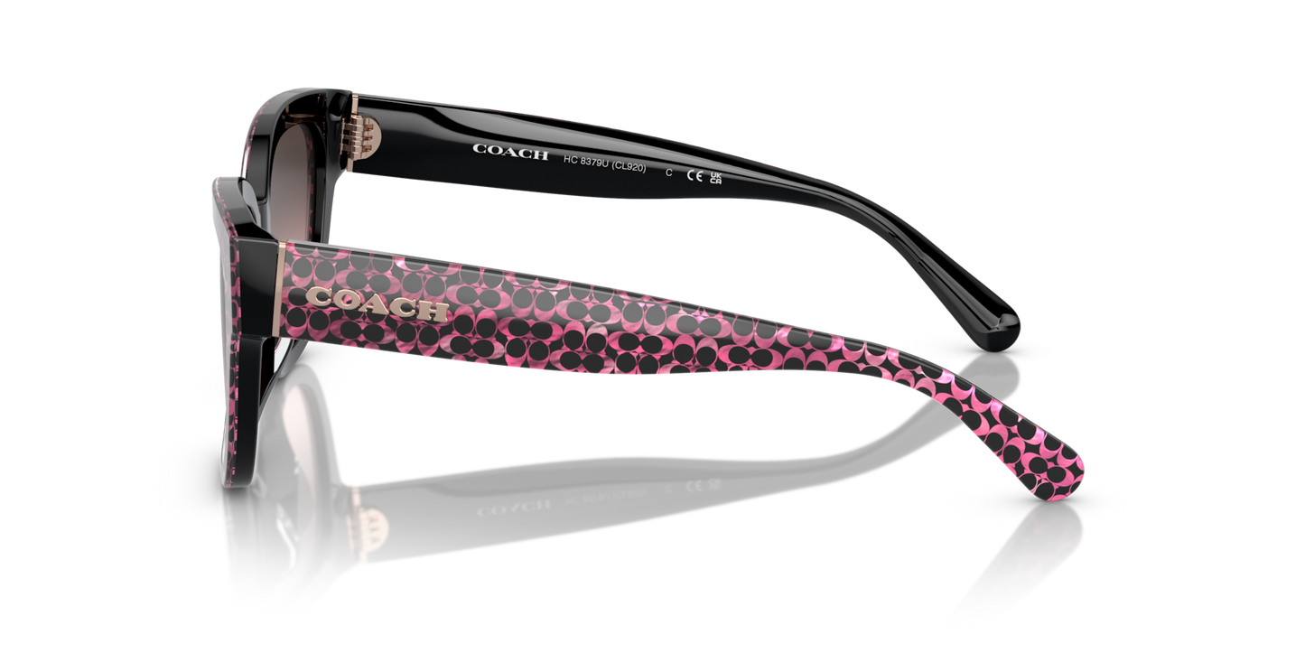 Coach HC8379U CL920 Butterfly Sunglasses - Grey Pearl Signature C