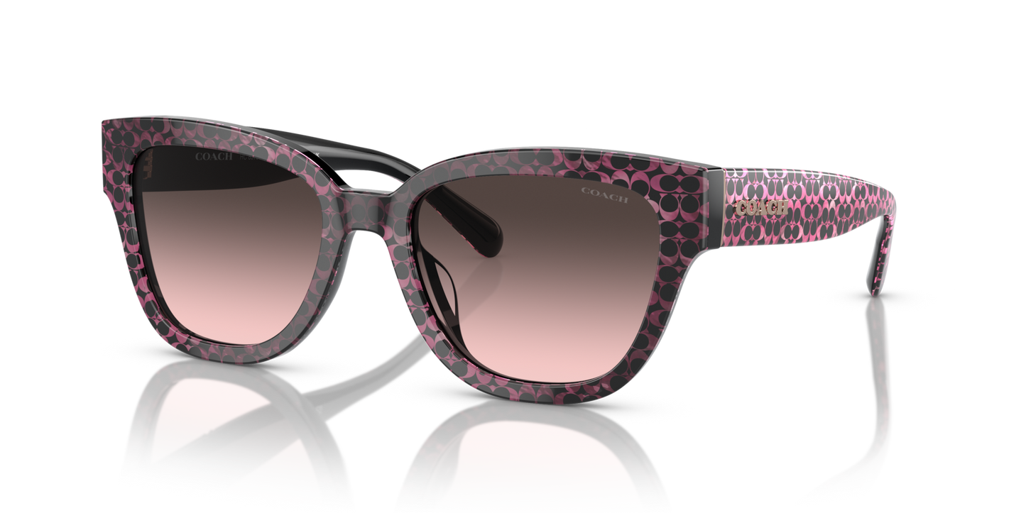 Coach HC8379U CL920 Butterfly Sunglasses - Ruby Pearl Signature C