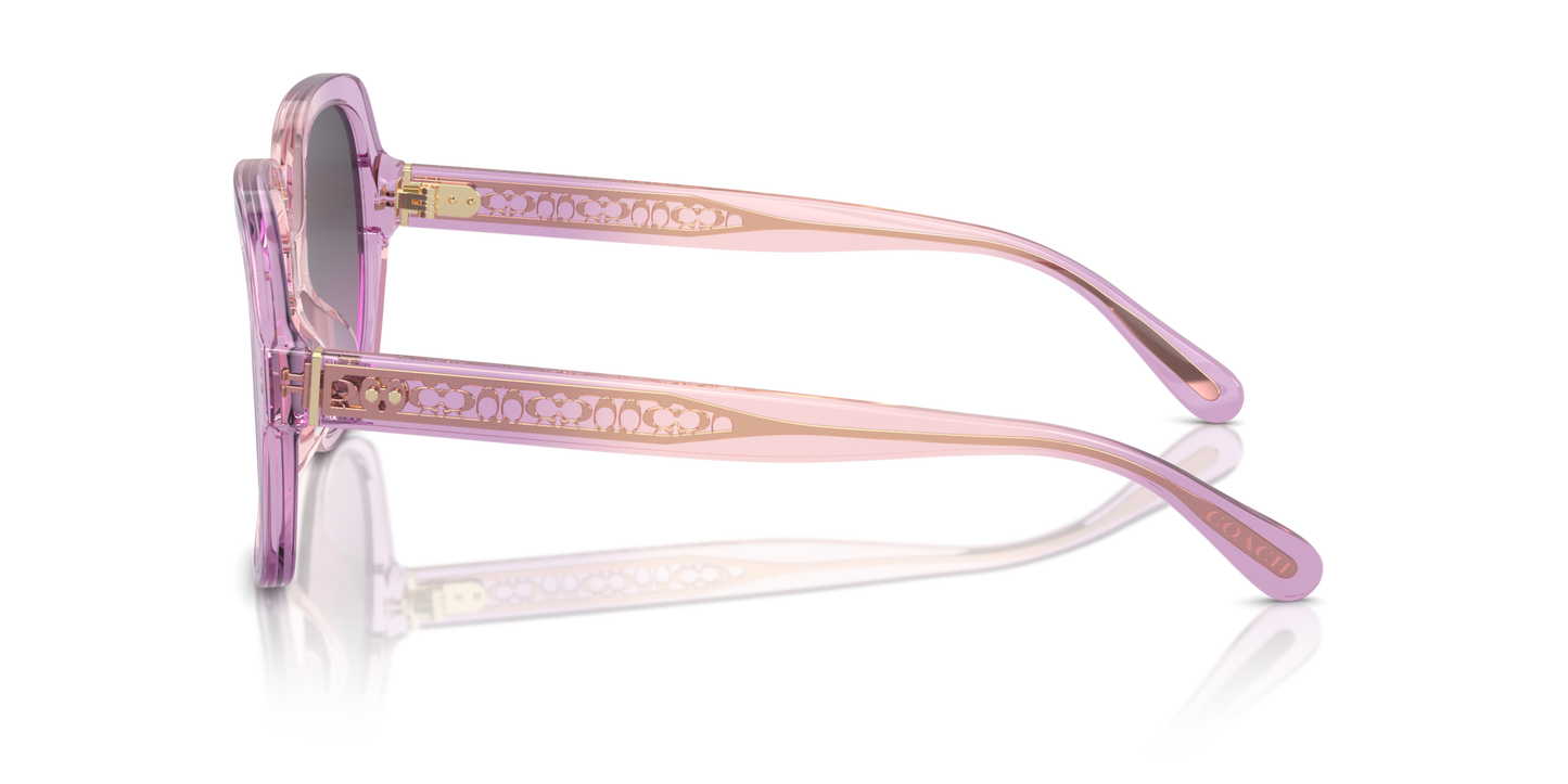 Coach HC8395U CR614 Square Sunglasses - Amethyst Pink Gradient