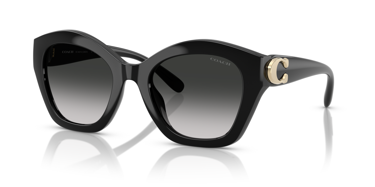 Coach HC8421U CAD31 Geometric Sunglasses - Black