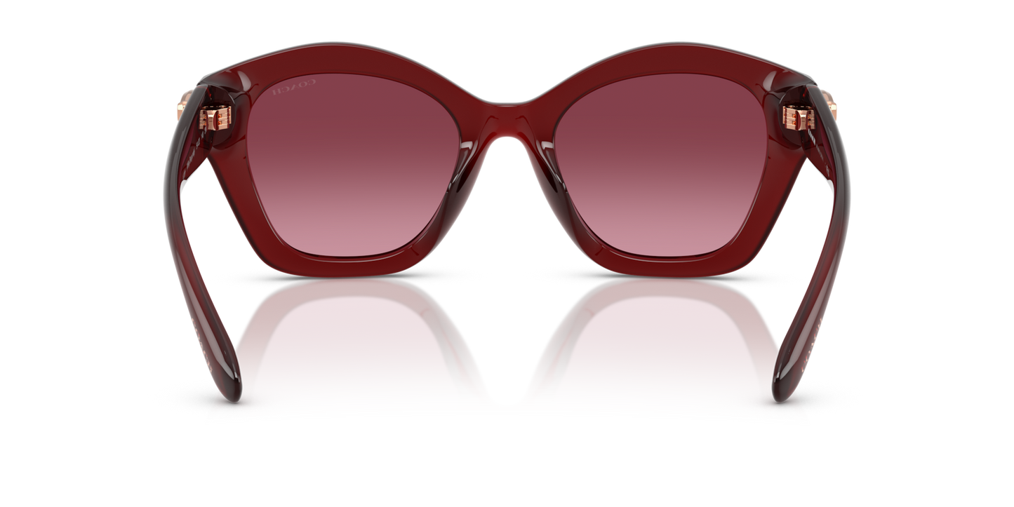 Coach HC8421U CAD31 Geometric Sunglasses - Milky Burgundy