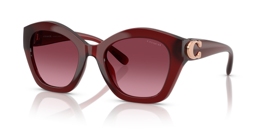 Coach HC8421U CAD31 Geometric Sunglasses - Milky Burgundy