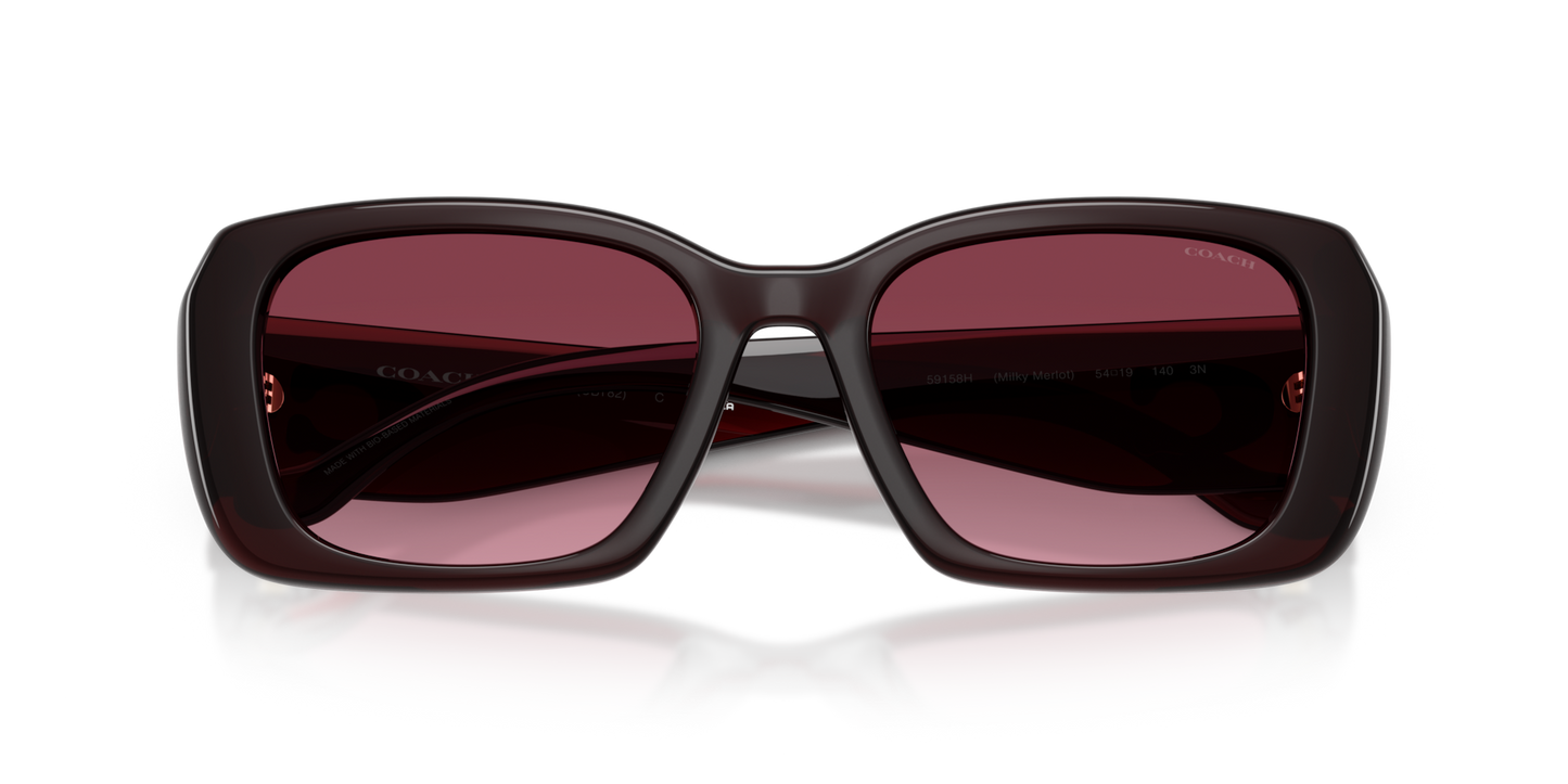 Coach HC8435U CBY82 Square Sunglasses - Milky Merlot