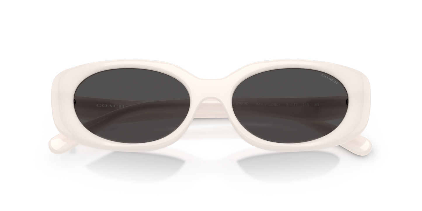 Coach HC8443D CBY84 Oval Sunglasses - Milky Cloud