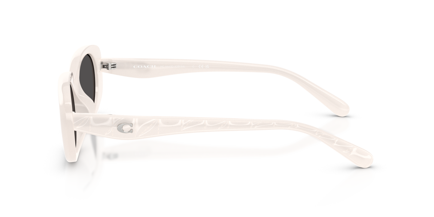 Coach HC8443D CBY84 Oval Sunglasses - Milky Cloud