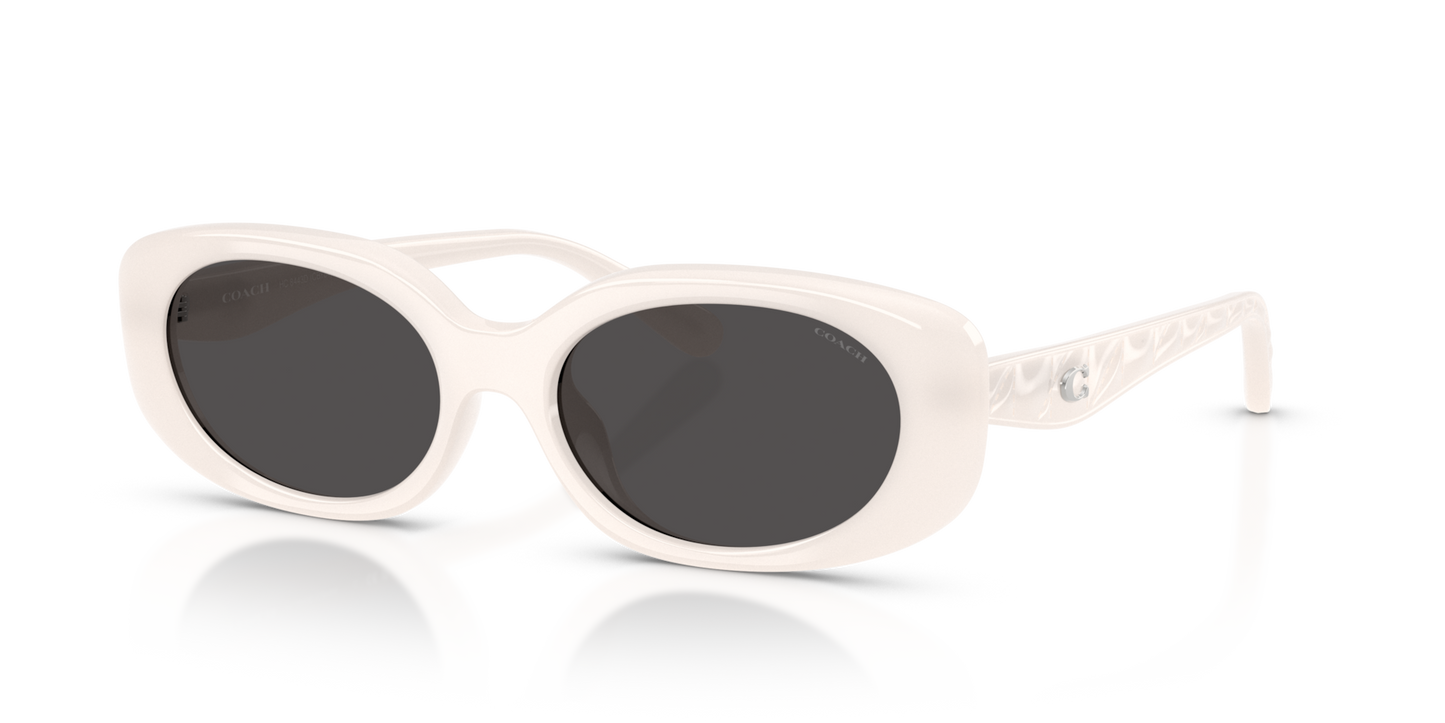 Coach HC8443D CBY84 Oval Sunglasses - Milky Cloud